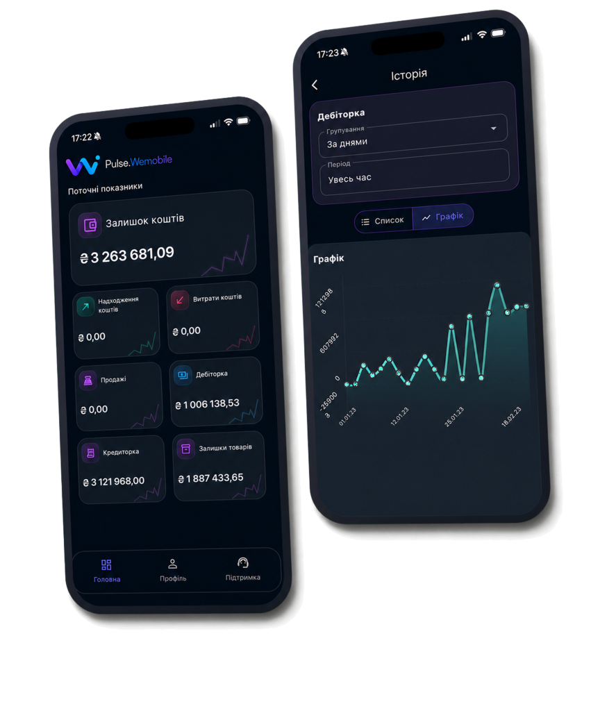 PULSE.Wemobile app screens